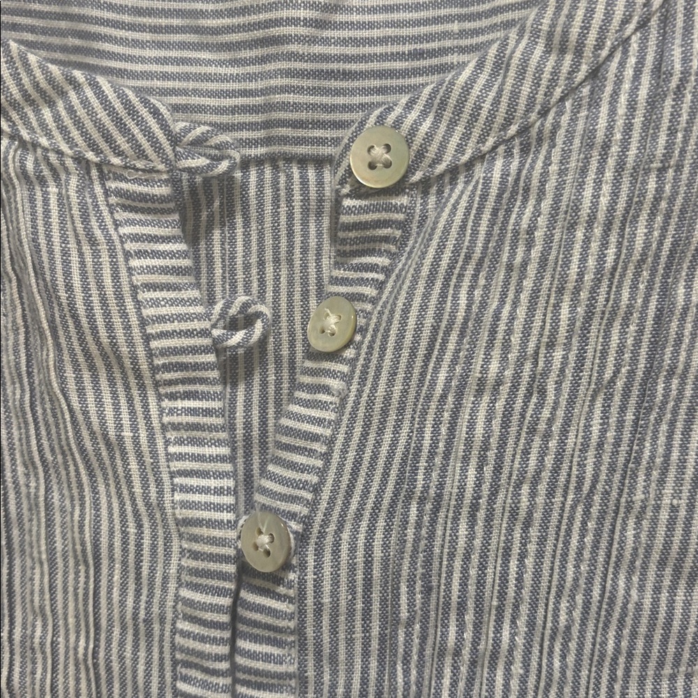 Faherty Isha Blue stripe linen dress x large - Picture 4 of 8